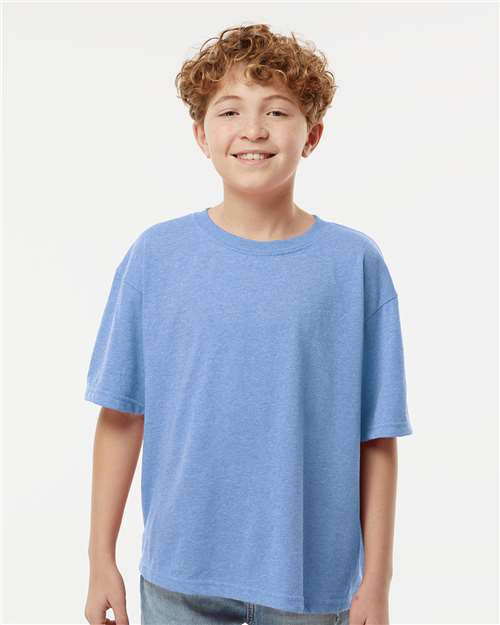 M&O Youth Gold Soft Touch T-Shirt 4850 - Light Blue Heather