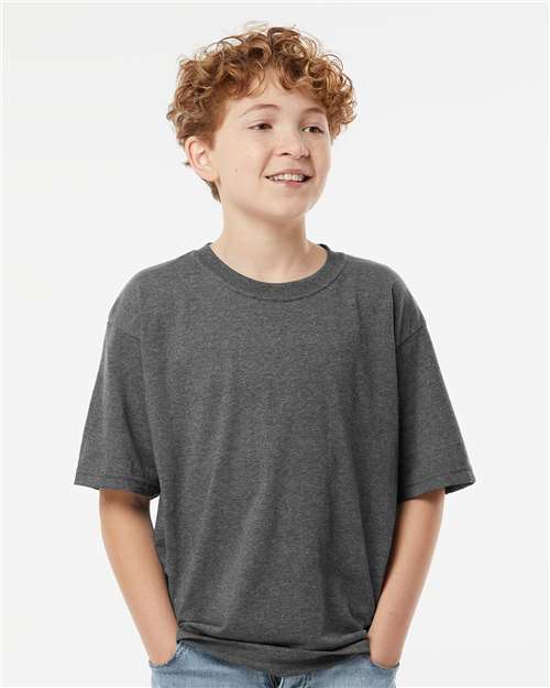 M&O Youth Gold Soft Touch T-Shirt 4850 - Dark Heather