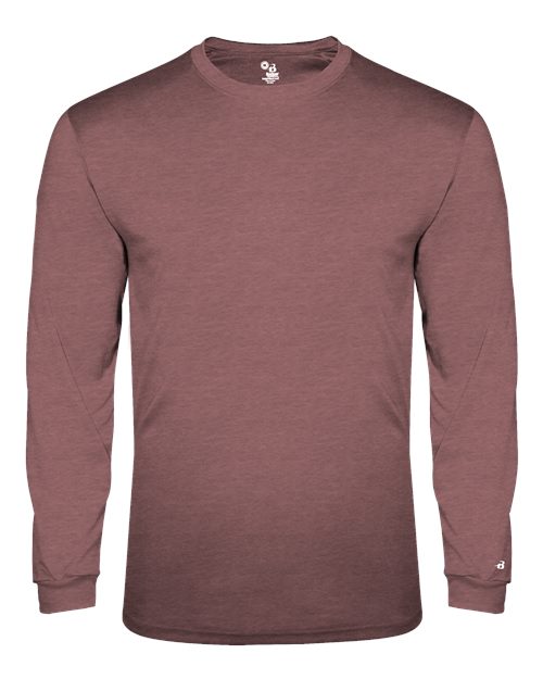 Badger Men's Triblend Performance Long Sleeve T-Shirt 4944 - Maroon Heather