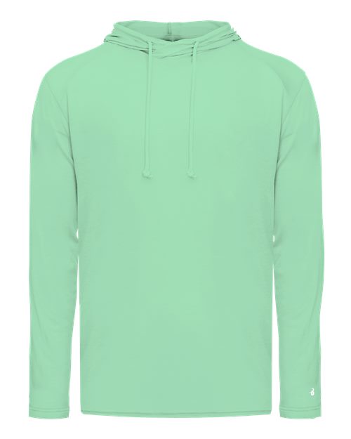 Badger Men's Tri-Blend Surplice Hooded Long Sleeve T-Shirt 4905 - Mint
