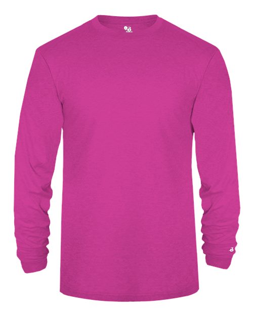 Badger Men's Triblend Performance Long Sleeve T-Shirt 4944 - Hot Pink Heather