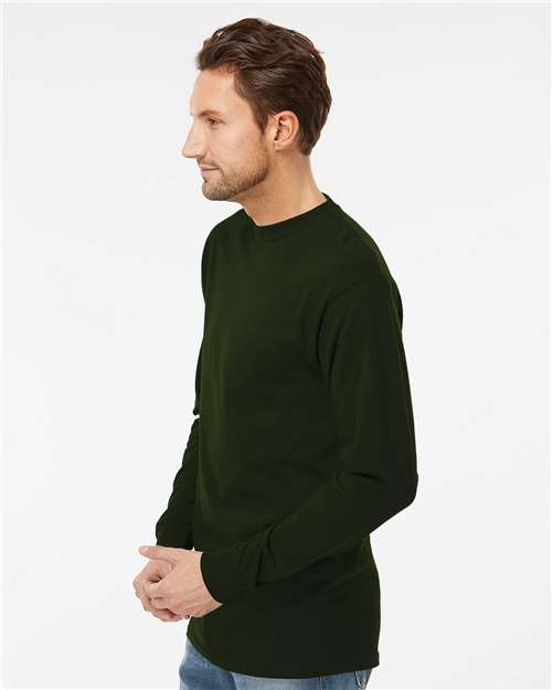M&O Unisex Gold Soft Touch Long Sleeve T-Shirt 4820 - Forest Green