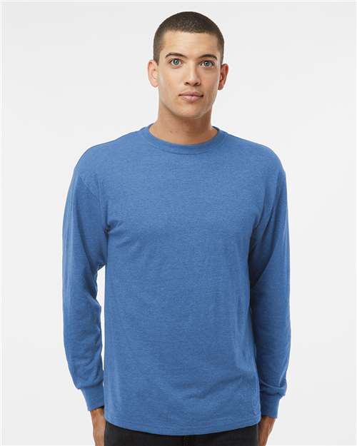 M&O Unisex Gold Soft Touch Long Sleeve T-Shirt 4820 - Heather Royal