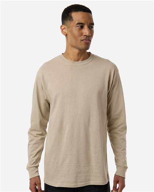 M&O Unisex Gold Soft Touch Long Sleeve T-Shirt 4820 - Sand