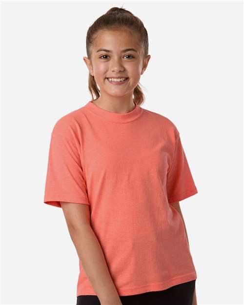 M&O Youth Gold Soft Touch T-Shirt 4850 - Heather Coral