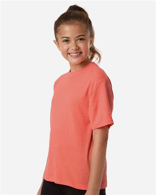 M&O Youth Gold Soft Touch T-Shirt 4850 - Heather Coral