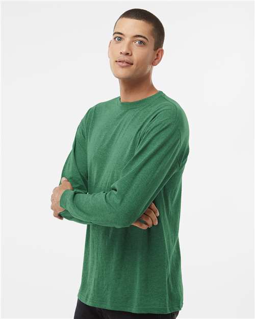 M&O Unisex Gold Soft Touch Long Sleeve T-Shirt 4820 - Heather Kelly Green