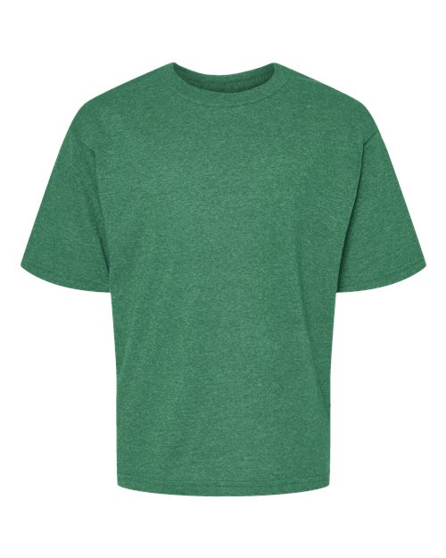 M&O Youth Gold Soft Touch T-Shirt 4850 - Heather Kelly Green