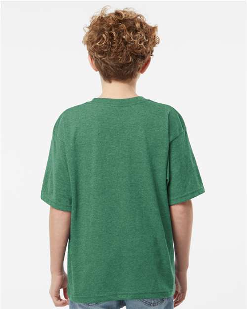 M&O Youth Gold Soft Touch T-Shirt 4850 - Heather Kelly Green