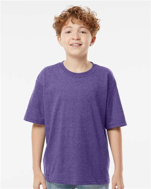 M&O Youth Gold Soft Touch T-Shirt 4850 - Heather Purple
