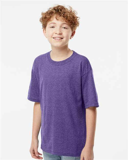 M&O Youth Gold Soft Touch T-Shirt 4850 - Heather Purple