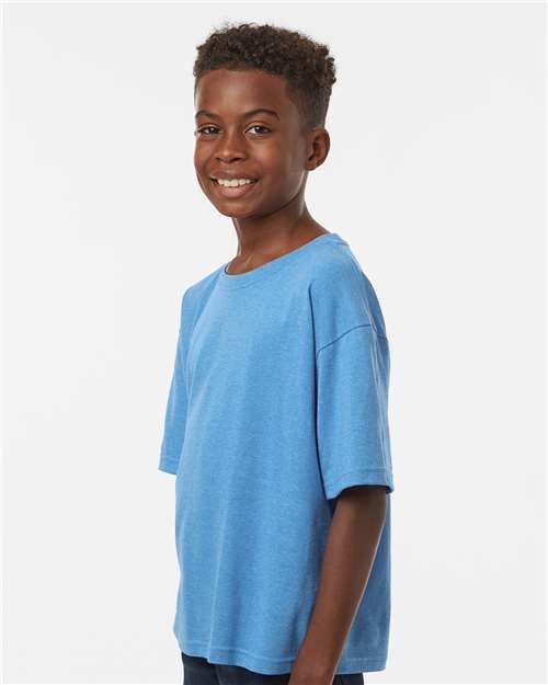 M&O Youth Gold Soft Touch T-Shirt 4850 - Heather Turquoise