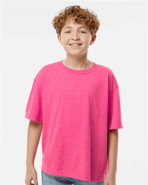 M&O Youth Gold Soft Touch T-Shirt 4850 - Neon Pink