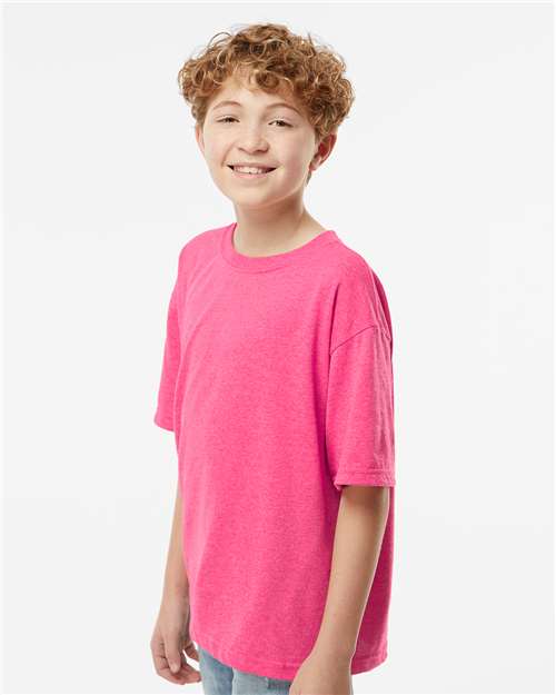 M&O Youth Gold Soft Touch T-Shirt 4850 - Neon Pink