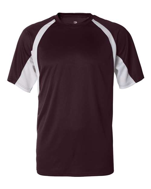 Badger Men's B-Core Hook T-Shirt 4144 - Maroon/ White
