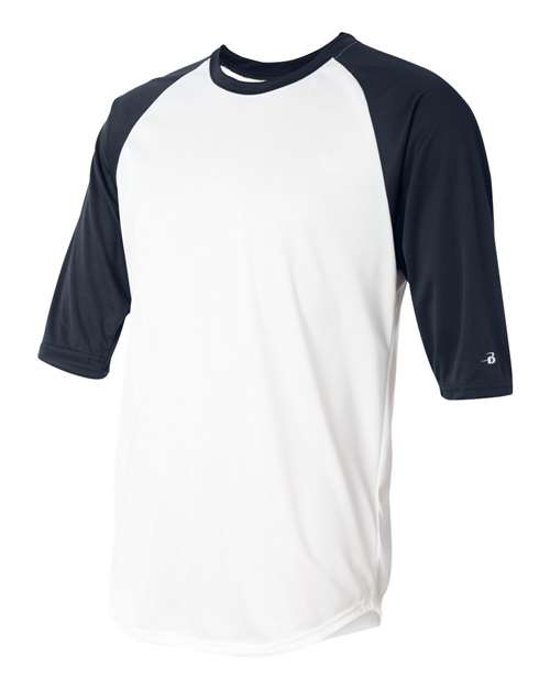 Badger Men's B-Core Three-Quarter Sleeve Baseball T-Shirt 4133
