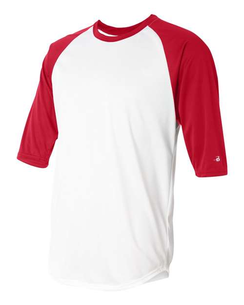 Badger Men's B-Core Three-Quarter Sleeve Baseball T-Shirt 4133