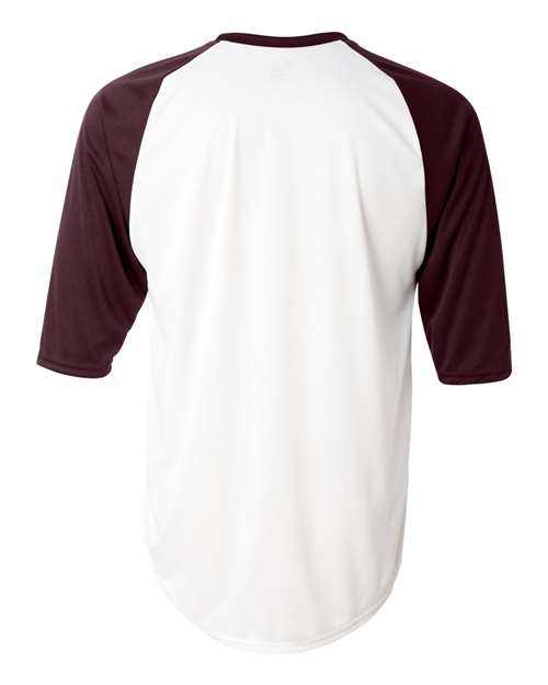 Badger Men's B-Core Three-Quarter Sleeve Baseball T-Shirt 4133