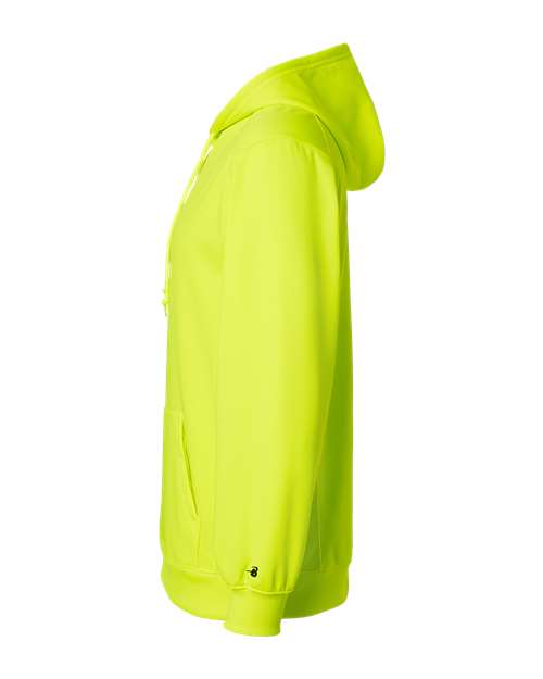 Badger Men's Performance Fleece Hooded Sweatshirt 1454 - Safety Yellow