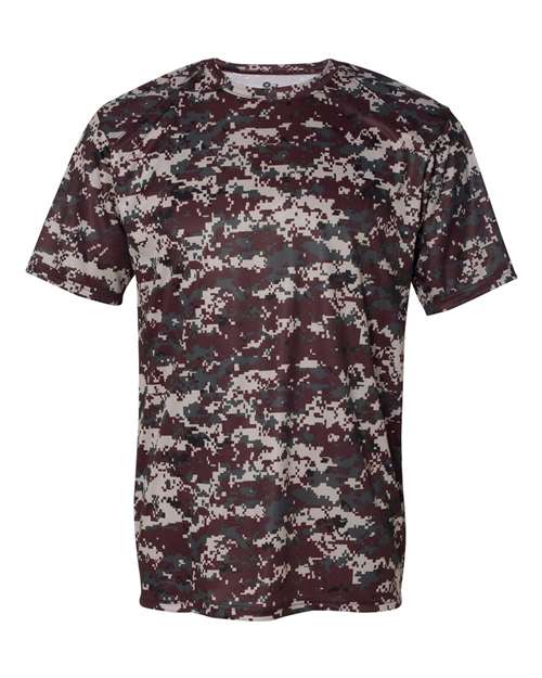 Badger Men's Digital Camo T-Shirt 4180 - Maroon Digital