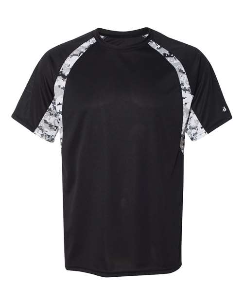 Badger Men's Hook Digital T-Shirt 4140 - Black/ White