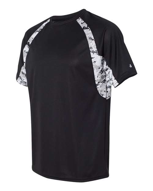 Badger Men's Hook Digital T-Shirt 4140 - Black/ White