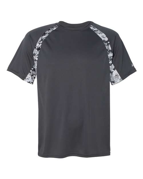 Badger Men's Hook Digital T-Shirt 4140 - Graphite/ White