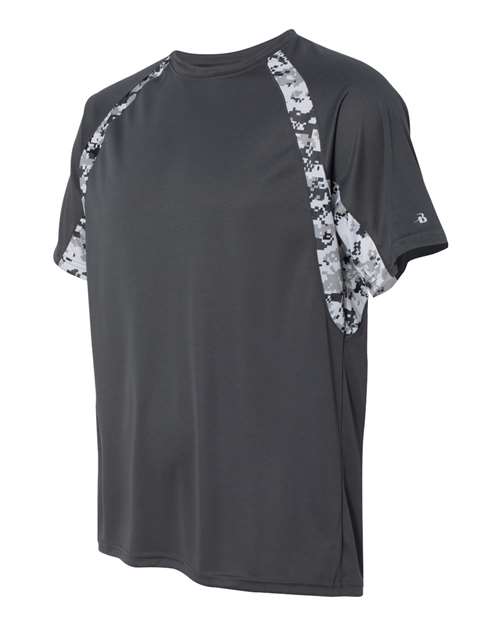 Badger Men's Hook Digital T-Shirt 4140 - Graphite/ White