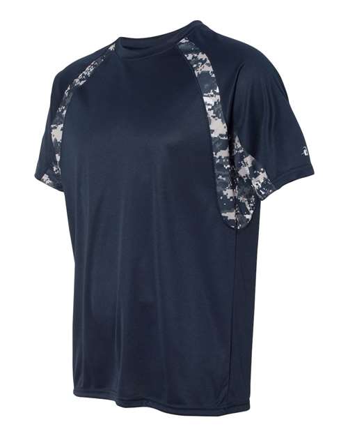 Badger Men's Hook Digital T-Shirt 4140 - Navy/ Navy