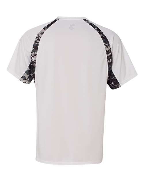 Badger Men's Hook Digital T-Shirt 4140 - White/ Black