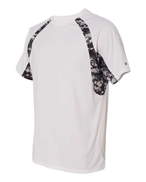 Badger Men's Hook Digital T-Shirt 4140 - White/ Black