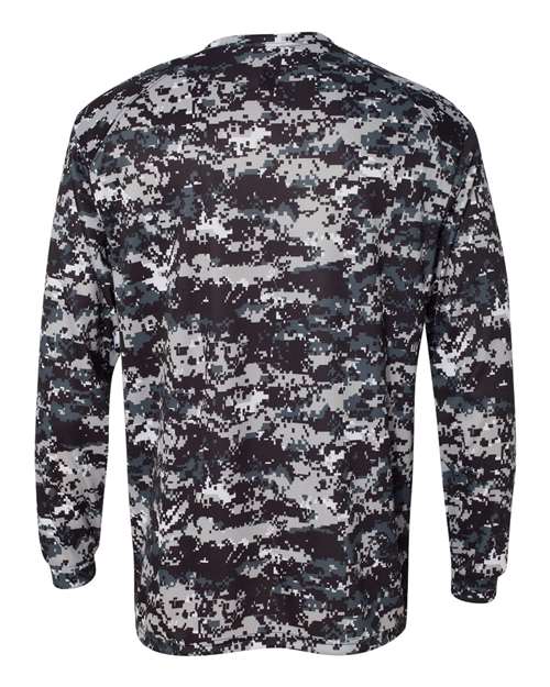 Badger Men's Digital Camo Long Sleeve T-Shirt 4184 - Black Digital