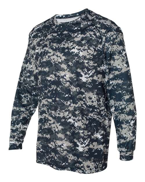 Badger Men's Digital Camo Long Sleeve T-Shirt 4184 - Navy Digital