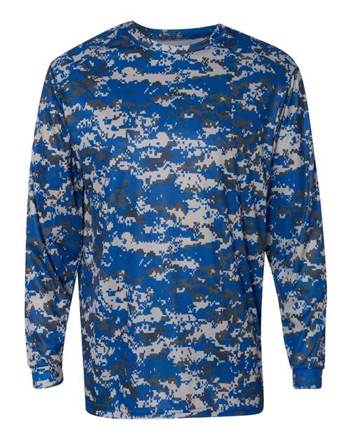Badger Men's Digital Camo Long Sleeve T-Shirt 4184 - Royal Digital