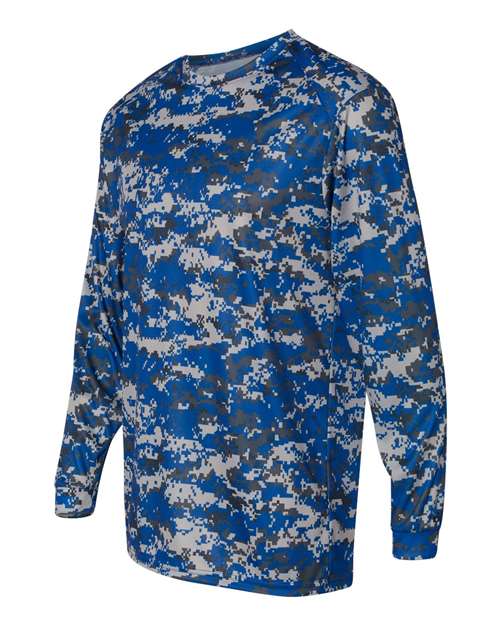 Badger Men's Digital Camo Long Sleeve T-Shirt 4184 - Royal Digital