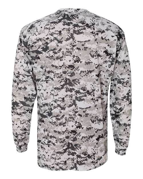 Badger Men's Digital Camo Long Sleeve T-Shirt 4184 - White Digital