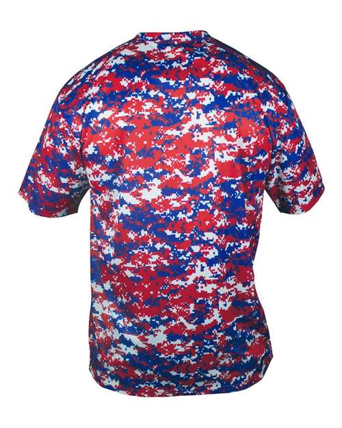 Badger Men's Digital Camo T-Shirt 4180 - Red/ Royal Digital