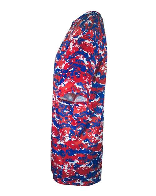 Badger Men's Digital Camo T-Shirt 4180 - Red/ Royal Digital