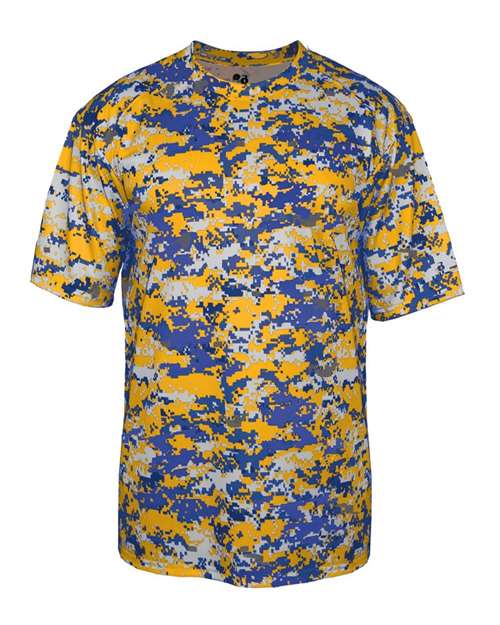 Badger Men's Digital Camo T-Shirt 4180 - Royal/ Gold Digital