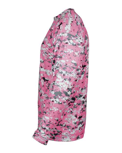 Badger Men's Digital Camo Long Sleeve T-Shirt 4184 - Pink Digital