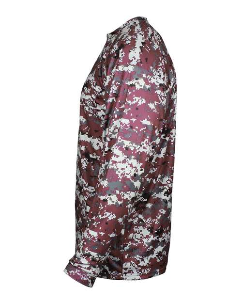 Badger Men's Digital Camo Long Sleeve T-Shirt 4184 - Maroon Digital