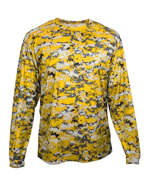 Badger Men's Digital Camo Long Sleeve T-Shirt 4184 - Gold Digital