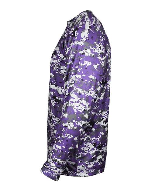 Badger Men's Digital Camo Long Sleeve T-Shirt 4184 - Purple Digital