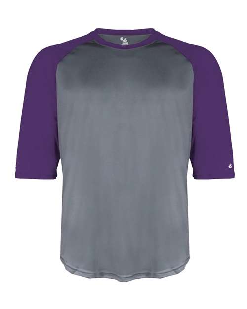 Badger Men's B-Core Three-Quarter Sleeve Baseball T-Shirt 4133