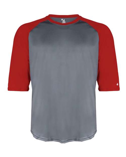 Badger Men's B-Core Three-Quarter Sleeve Baseball T-Shirt 4133