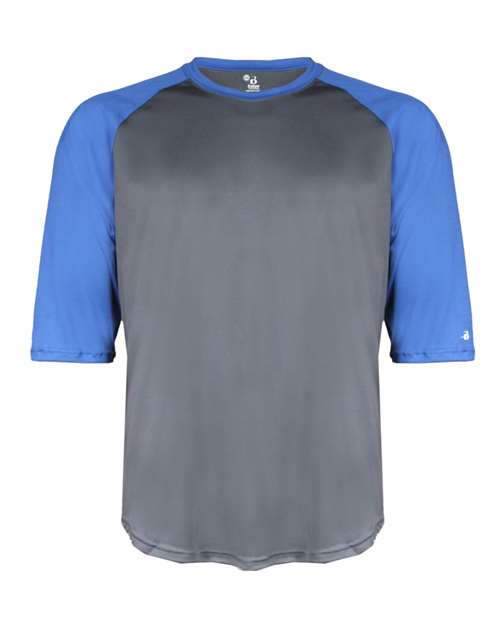 Badger Men's B-Core Three-Quarter Sleeve Baseball T-Shirt 4133