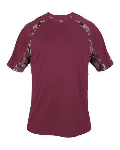 Badger Men's Hook Digital T-Shirt 4140 - Maroon/ Maroon Digital