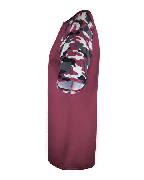 Badger Men's Camo Sport T-Shirt 4141 - Maroon/ Maroon Camo