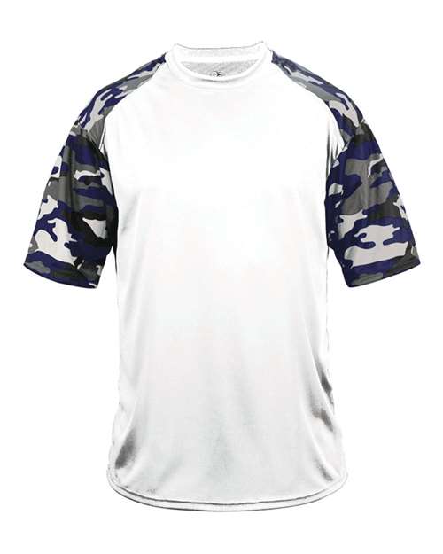 Badger Men's Camo Sport T-Shirt 4141 - White/ Navy Camo