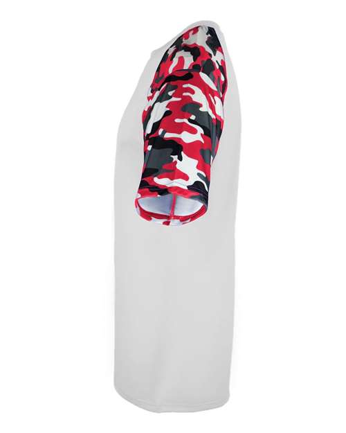 Badger Men's Camo Sport T-Shirt 4141 - White/ Red Camo